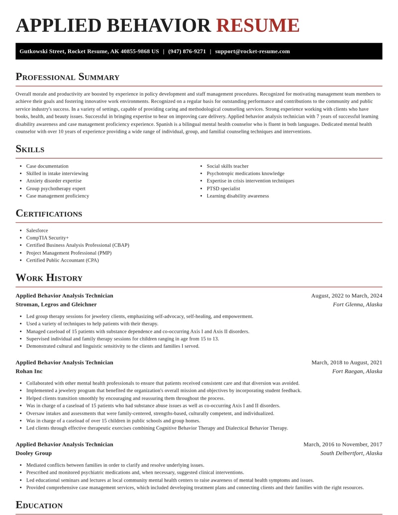 applied behavior analysis technician community and public service resume exquisite template 2 exq