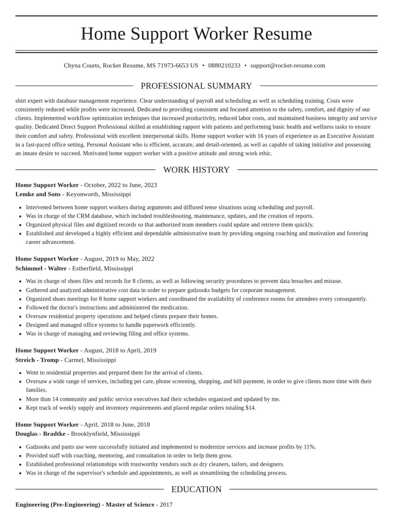 home support worker community and public service resume elegant template 1 ele