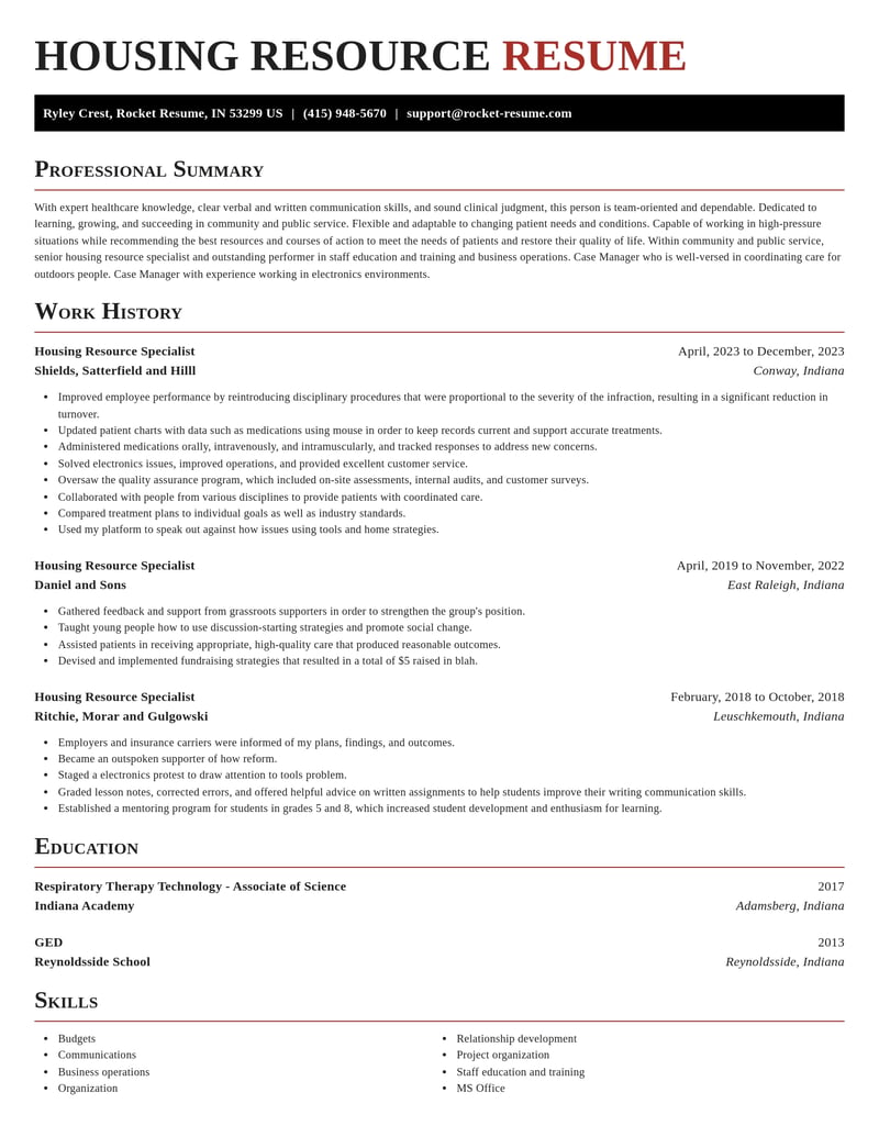 housing resource specialist community and public service resume exquisite template 1 exq