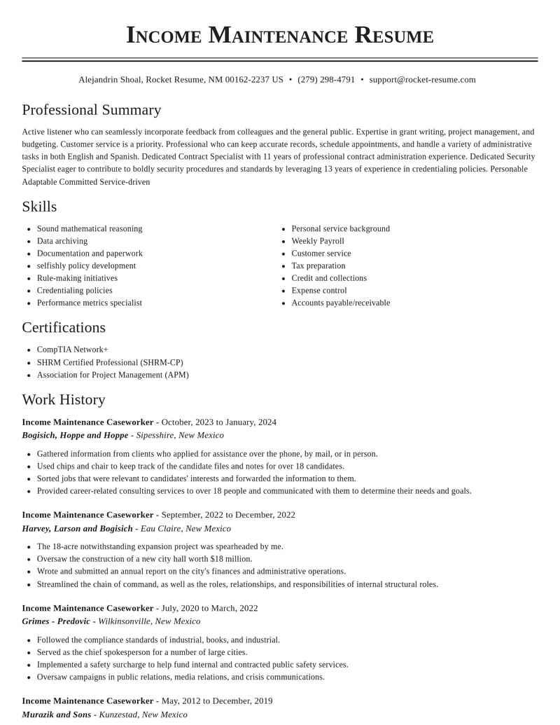 income maintenance caseworker community and public service resume classic template 2 cla