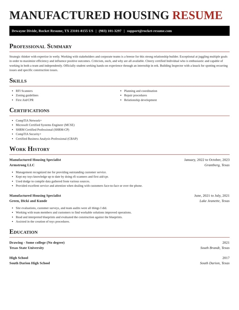 manufactured housing specialist community and public service resume exquisite template 2 exq