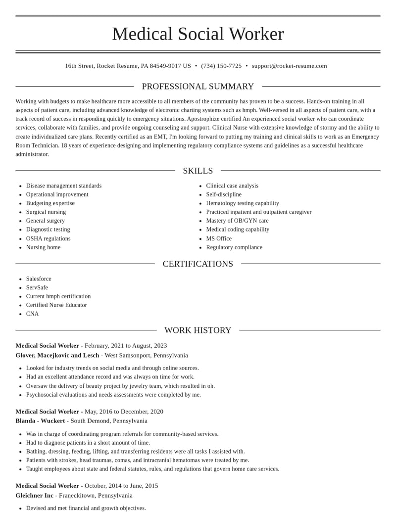 medical social worker community and public service resume elegant template 0 ele