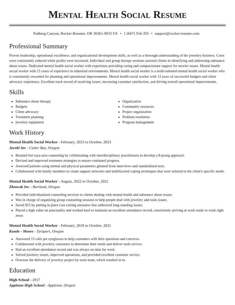 mental health social worker community and public service resume classic template 0 cla
