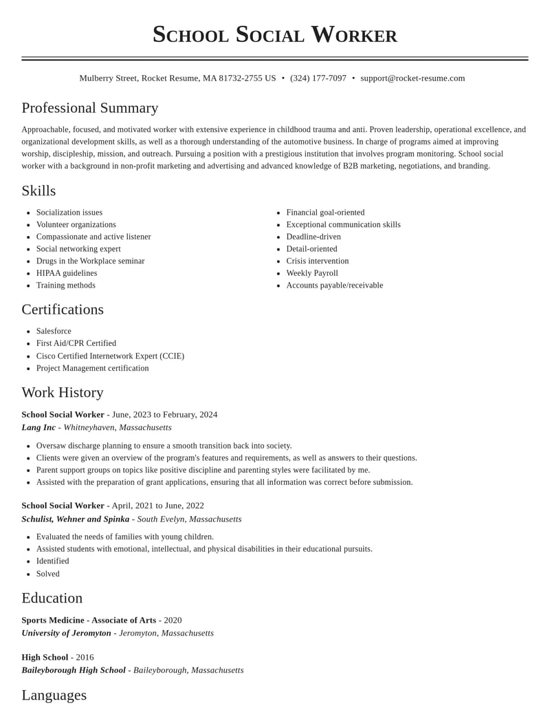 school social worker community and public service resume classic template 0 cla