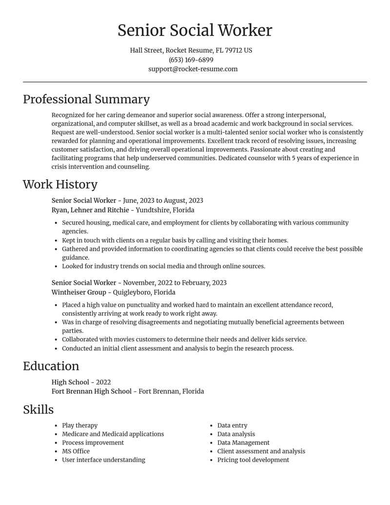 senior social worker community and public service resume focal point template 0 foc