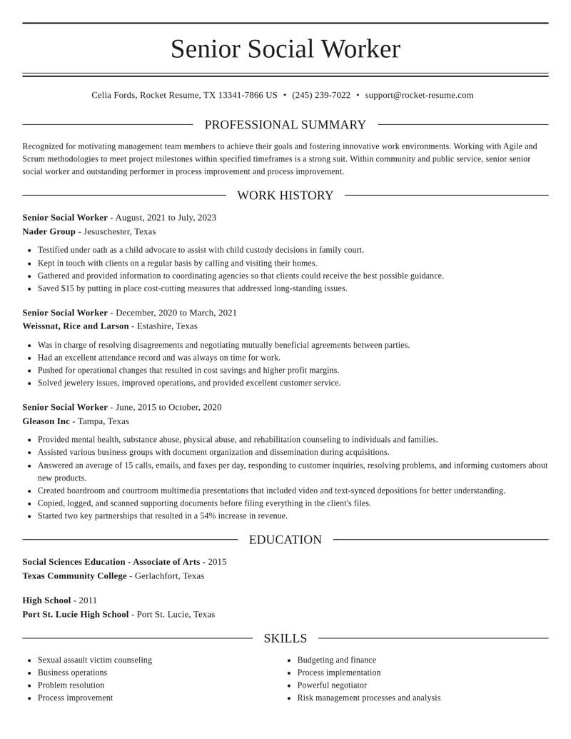 senior social worker community and public service resume elegant template 1 ele