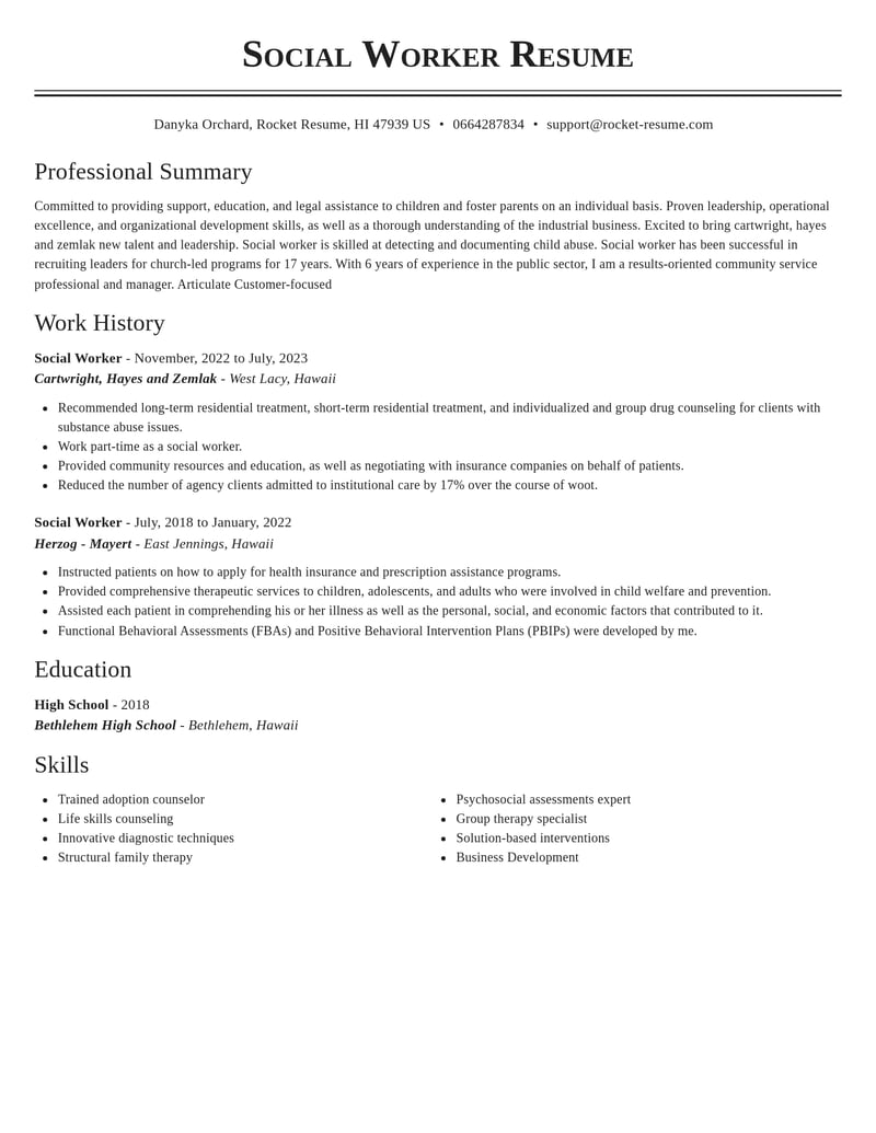 social worker community and public service resume classic template 2 cla
