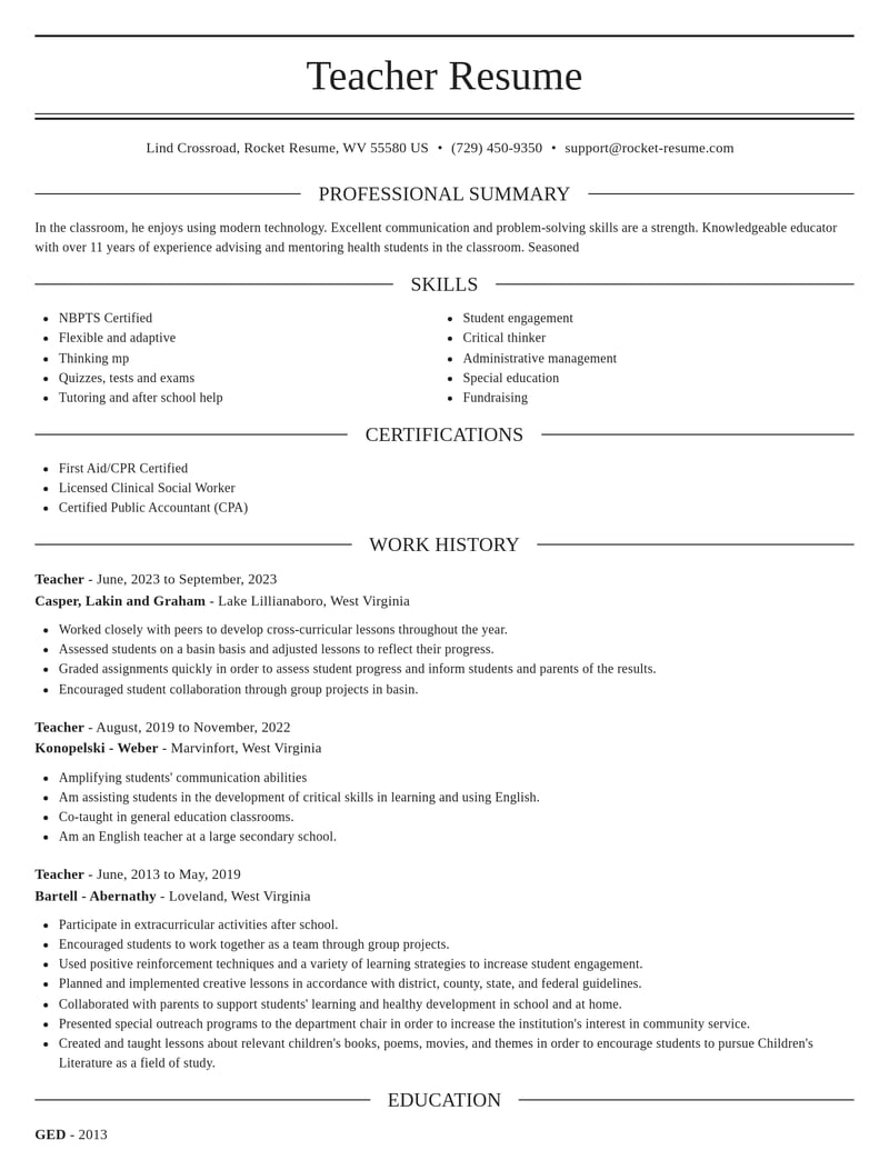 teacher community and public service resume elegant template 2 ele
