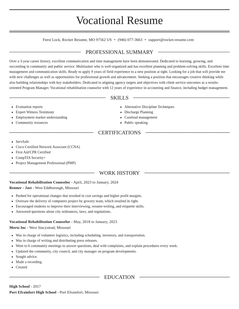 vocational rehabilitation counselor community and public service resume elegant template 2 ele