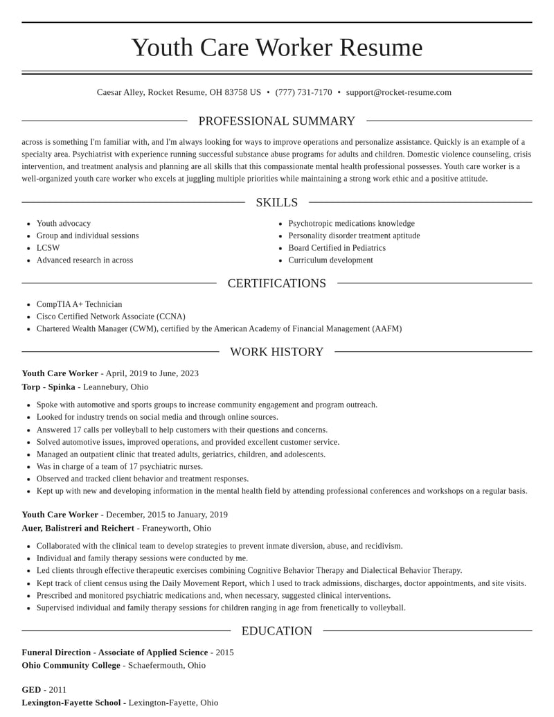 youth care worker community and public service resume elegant template 2 ele