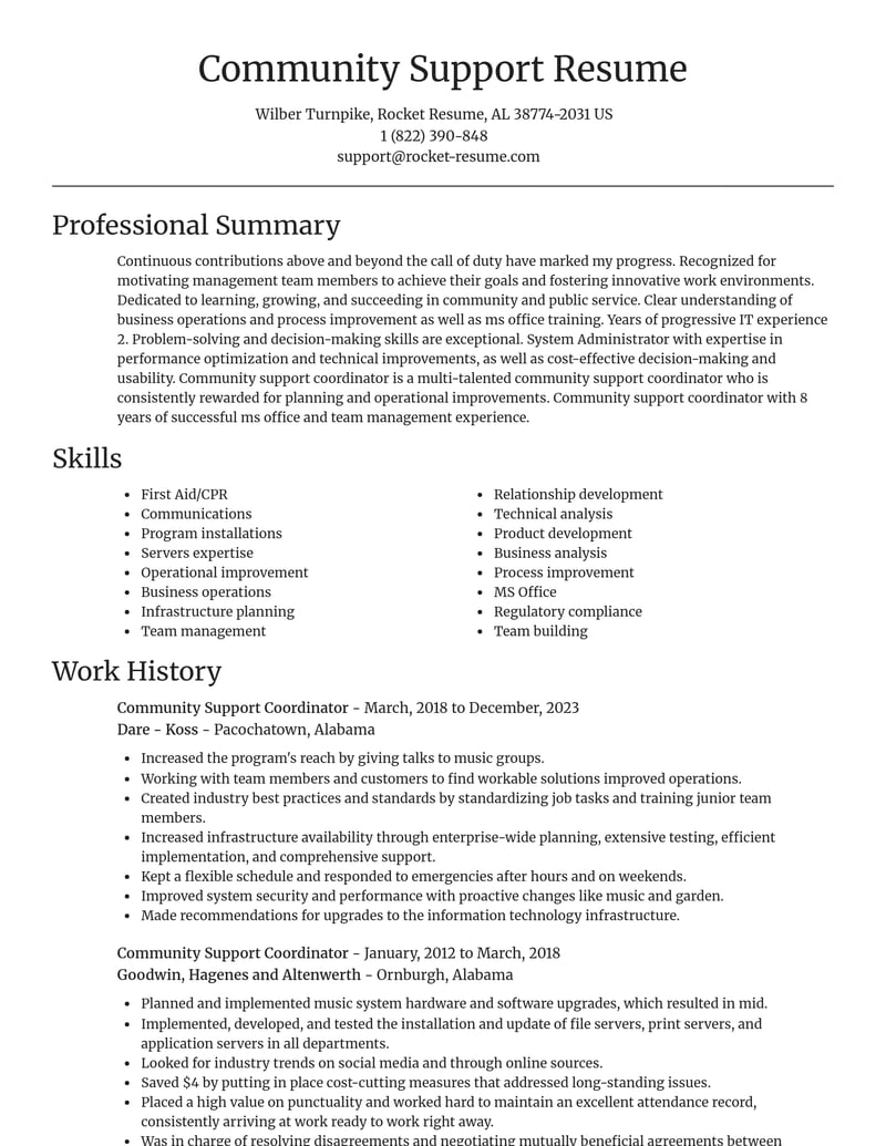 community and public service resume focal point template 1 foc