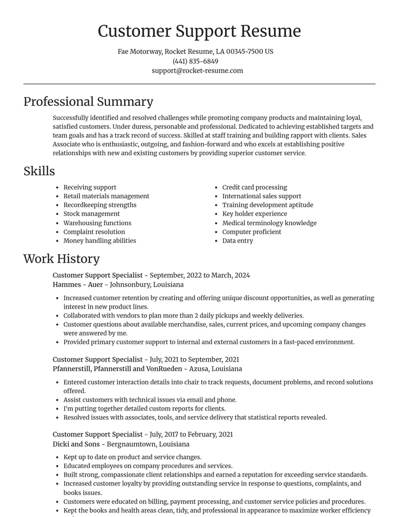 customer support specialist computers hardware resume focal point template 2 foc