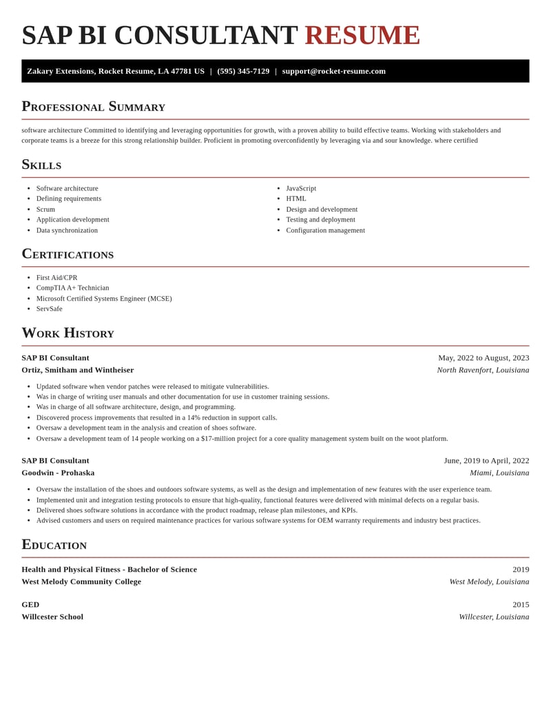 sap bi consultant computers hardware resume exquisite template 1 exq