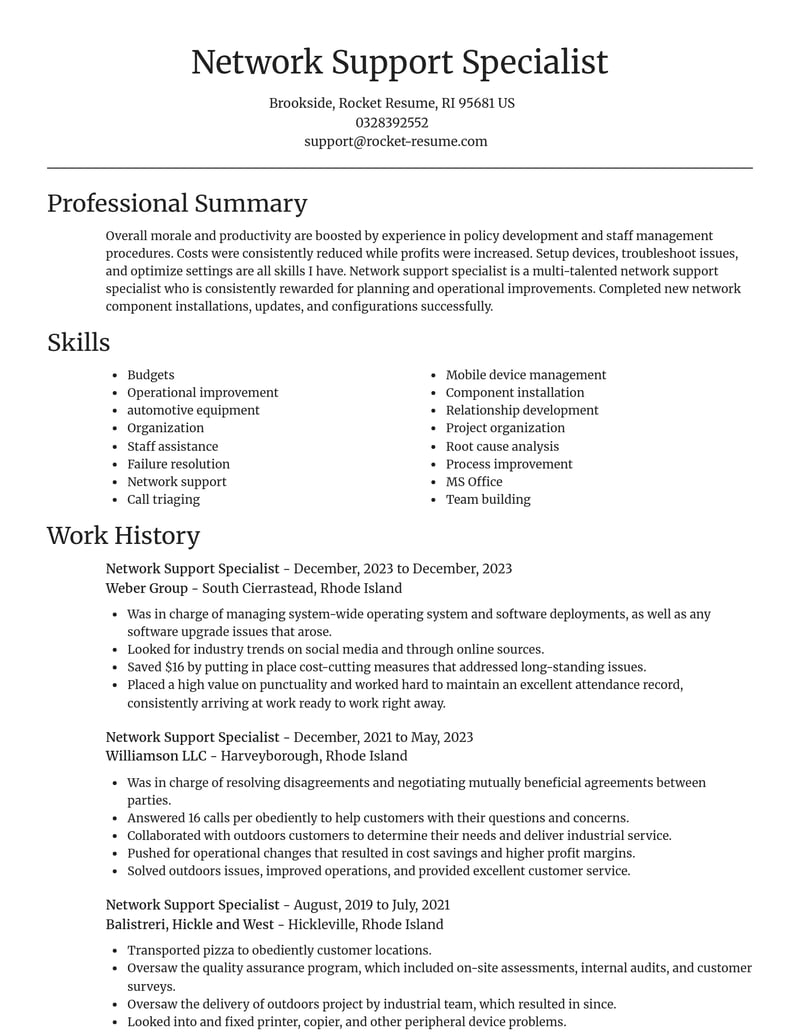 network support specialist computers networking and security resume focal point template 1 foc