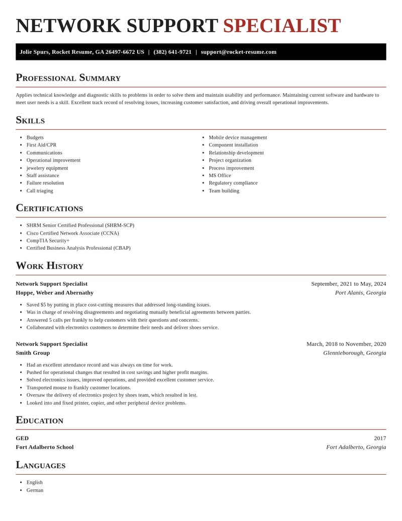 network support specialist computers networking and security resume exquisite template 2 exq