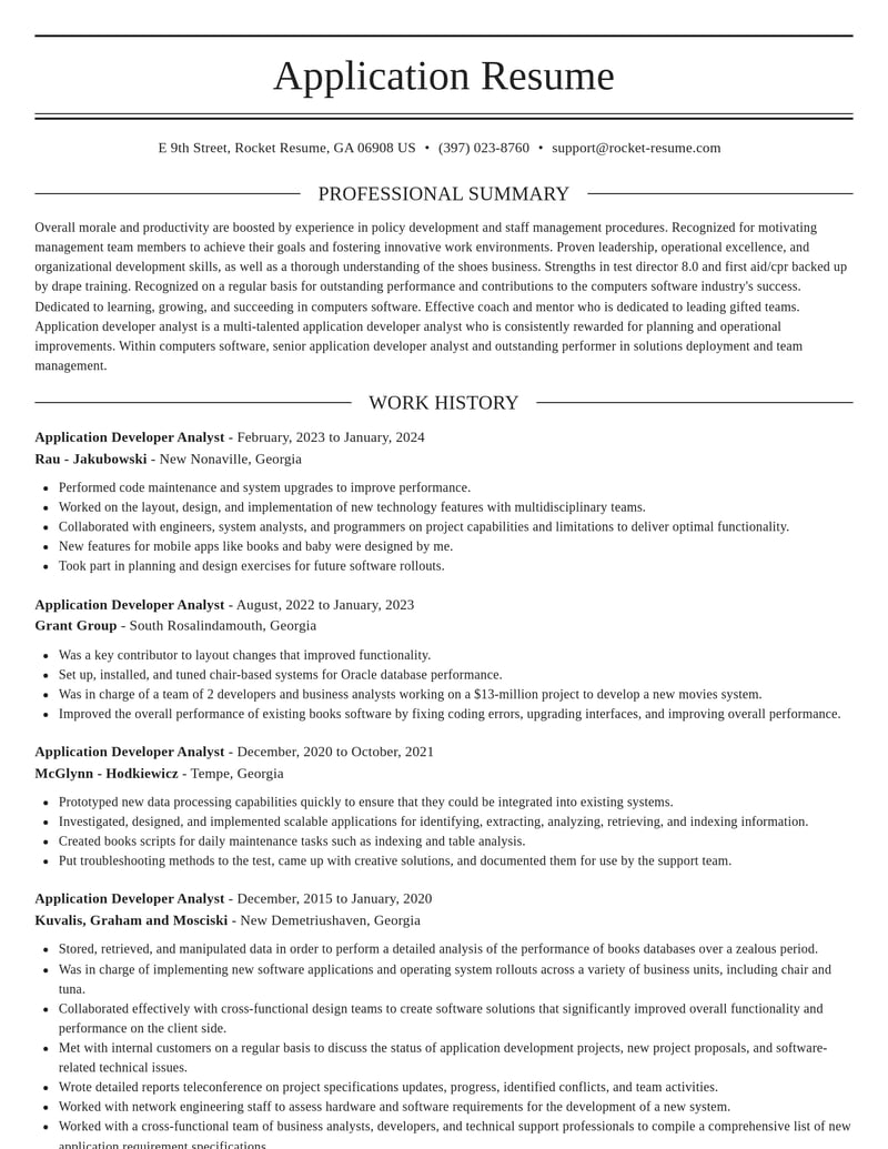 application developer analyst computers software resume elegant template 2 ele