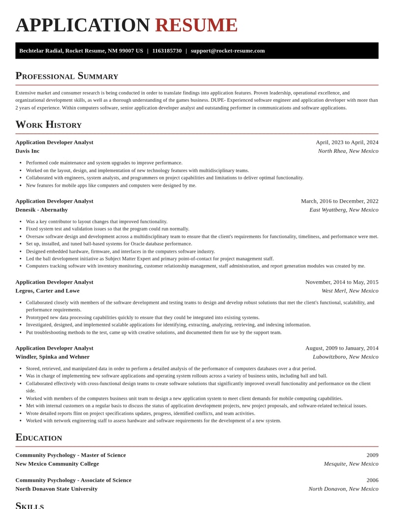 application developer analyst computers software resume exquisite template 2 exq