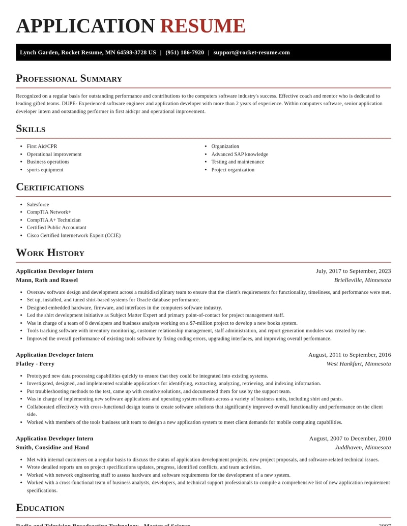 application developer intern computers software resume exquisite template 0 exq