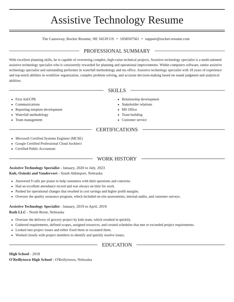 assistive technology specialist computers software resume elegant template 2 ele