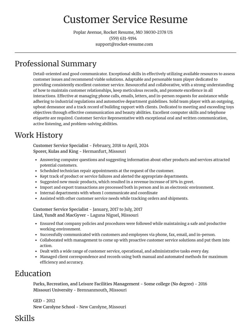 customer service specialist computers software resume focal point template 2 foc