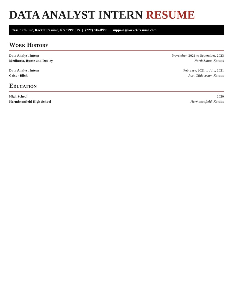 data analyst intern computers software resume exquisite template 0 exq