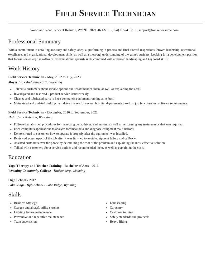 field service technician computers software resume classic template 1 cla