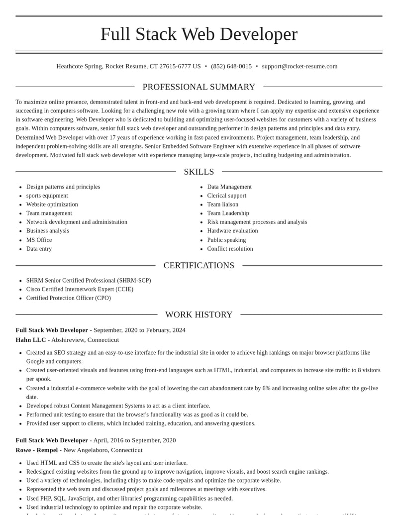 full stack web developer computers software resume elegant template 2 ele