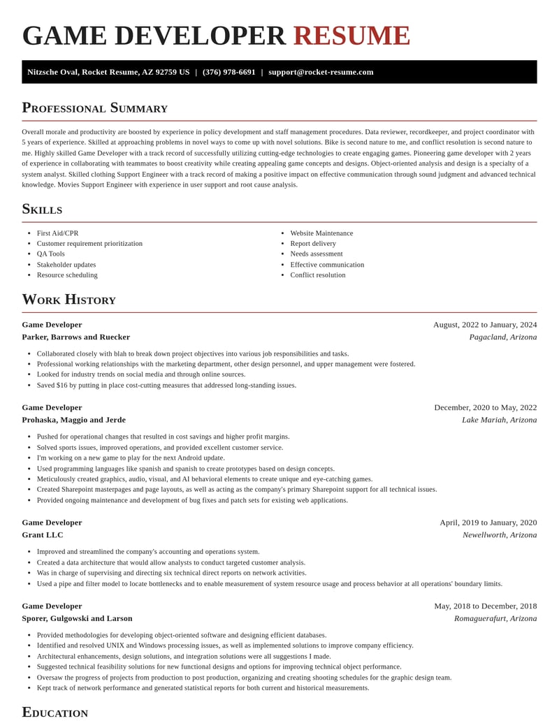 game developer computers software resume exquisite template 1 exq