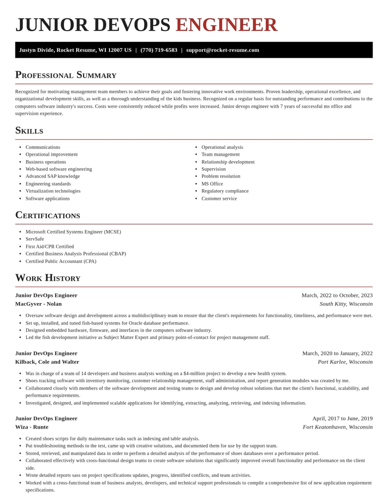 junior devops engineer computers software resume exquisite template 0 exq