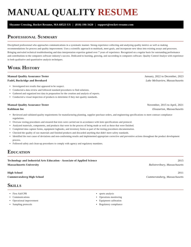 manual quality assurance tester computers software resume exquisite template 2 exq