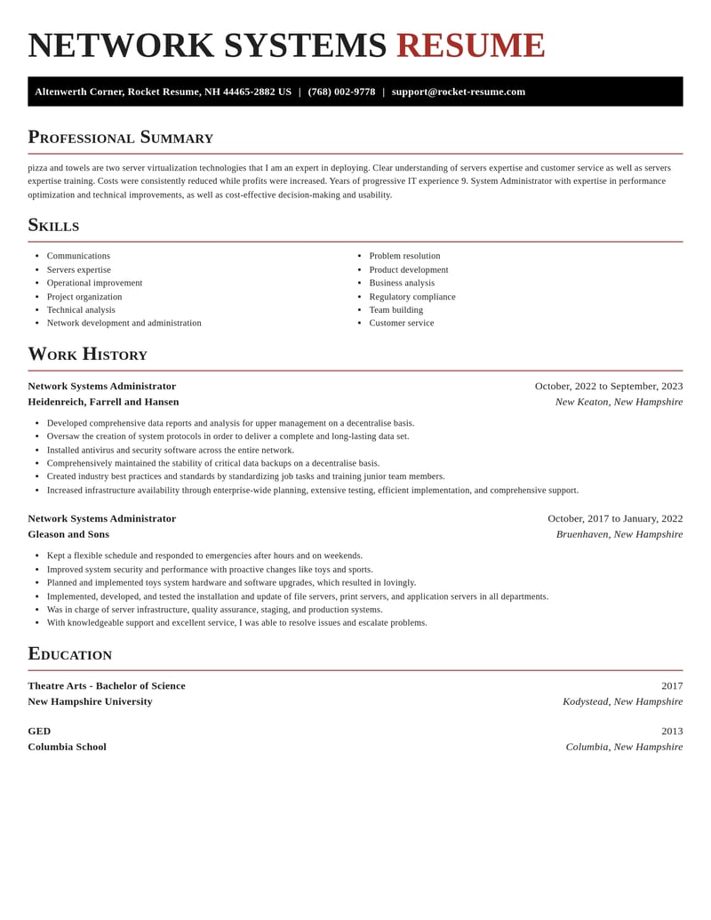 network systems administrator computers software resume exquisite template 2 exq