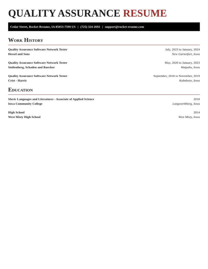 quality assurance software network tester computers software resume exquisite template 2 exq