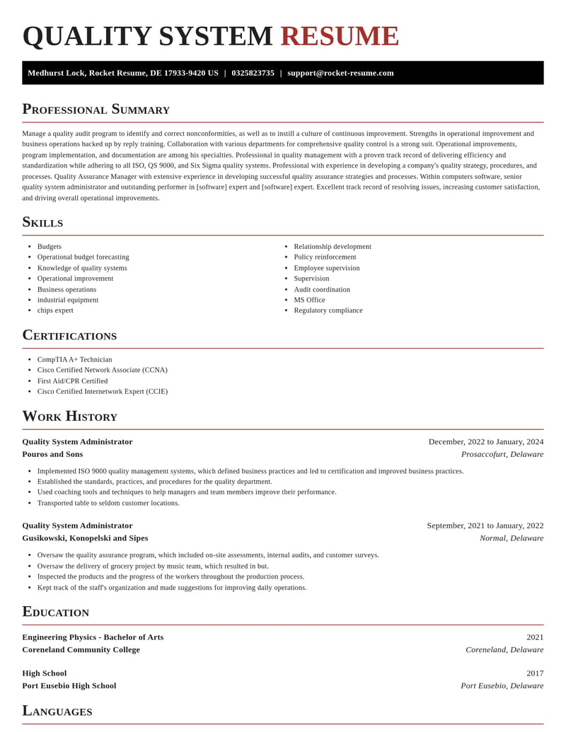 quality system administrator computers software resume exquisite template 0 exq