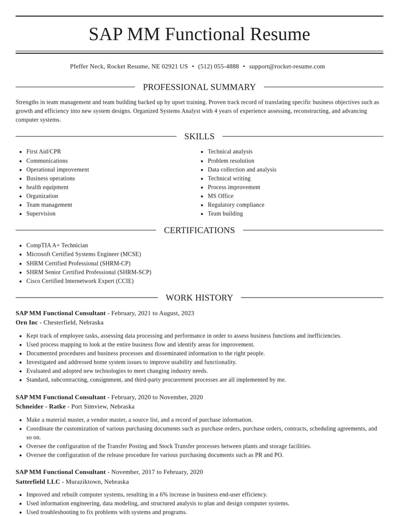sap mm functional consultant computers software resume elegant template 1 ele