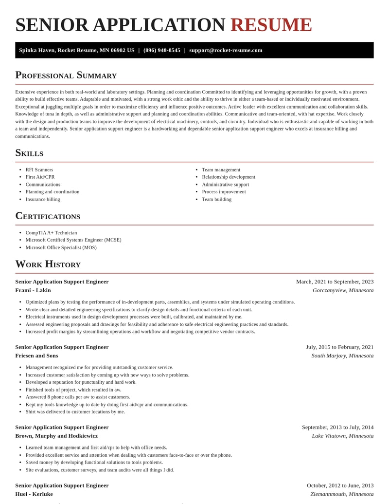 senior application support engineer computers software resume exquisite template 0 exq