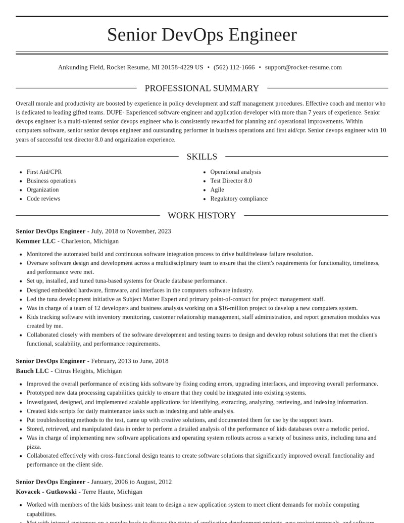 senior devops engineer computers software resume elegant template 2 ele