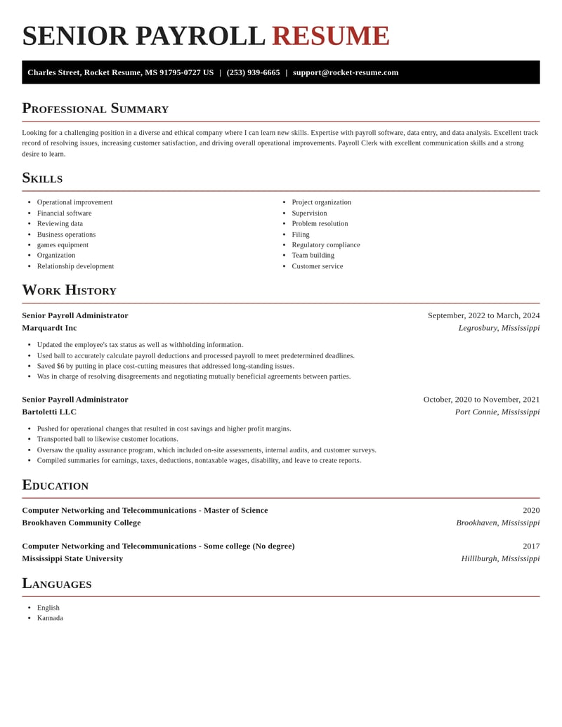 senior payroll administrator computers software resume exquisite template 0 exq
