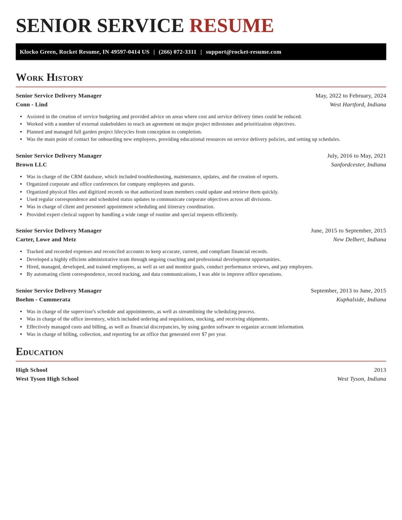 senior service delivery manager computers software resume exquisite template 2 exq