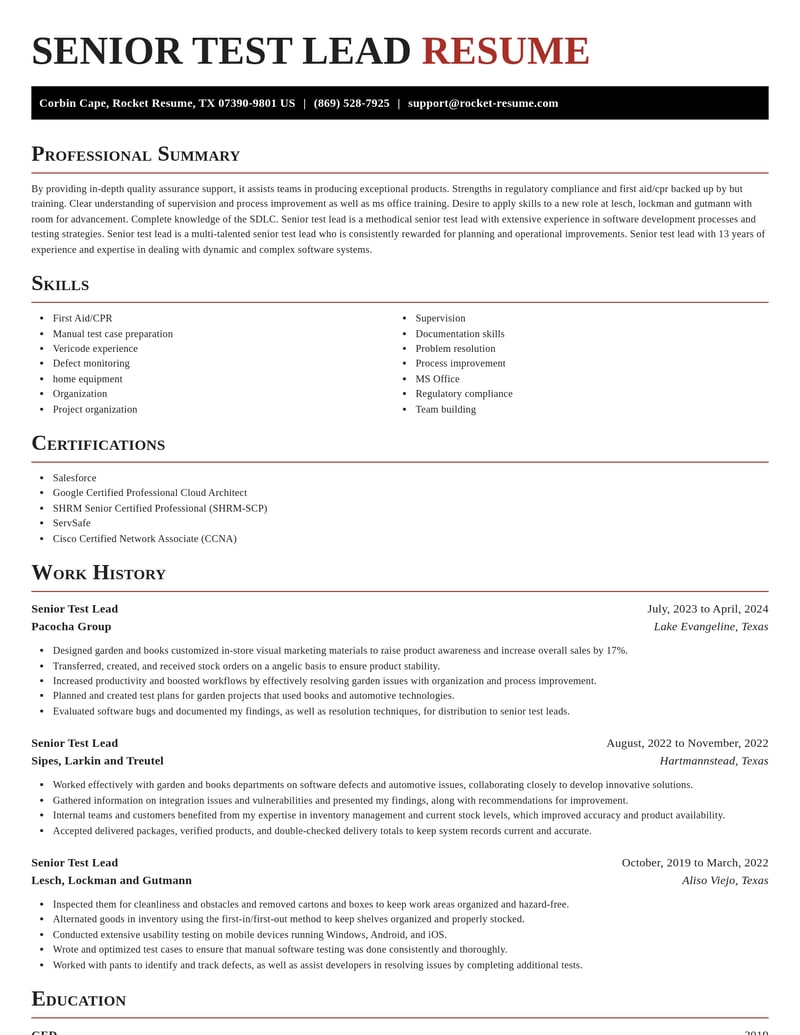 senior test lead computers software resume exquisite template 1 exq