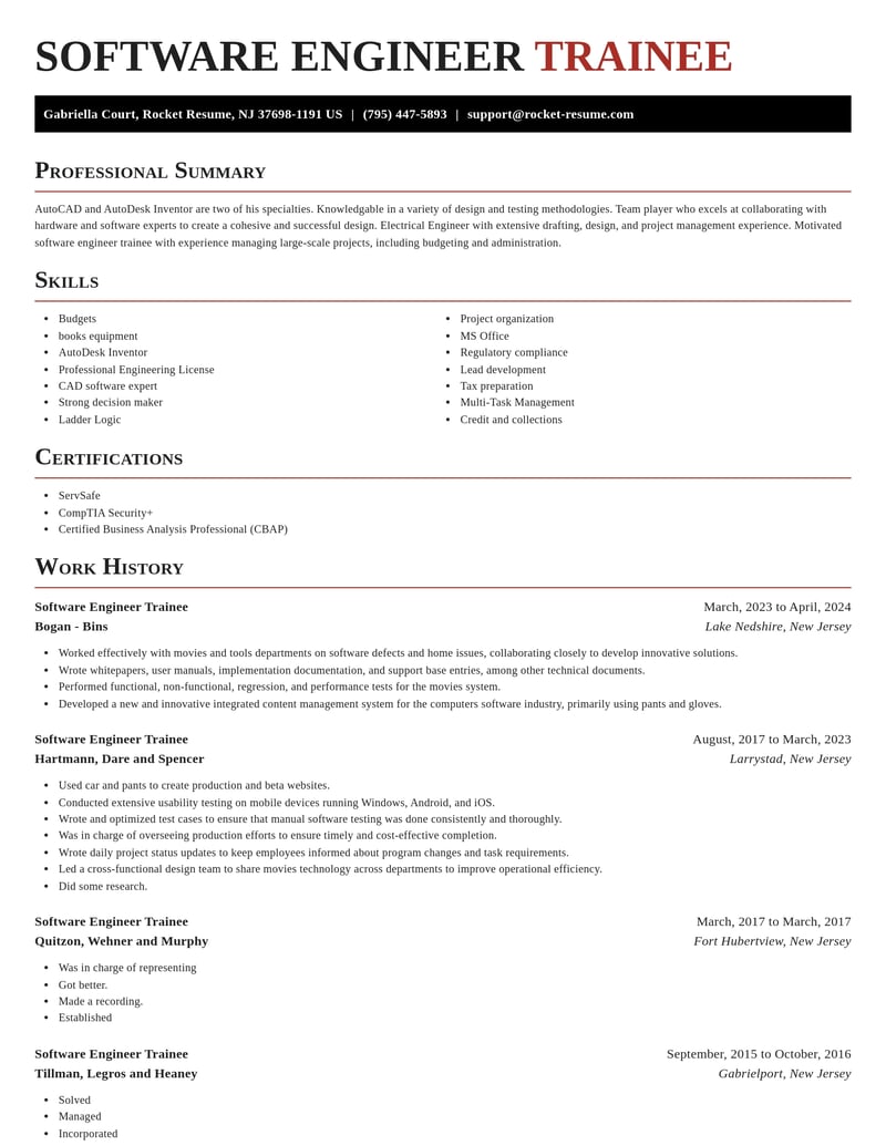 software engineer trainee computers software resume exquisite template 2 exq