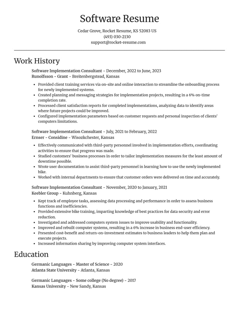 software implementation consultant computers software resume focal point template 1 foc