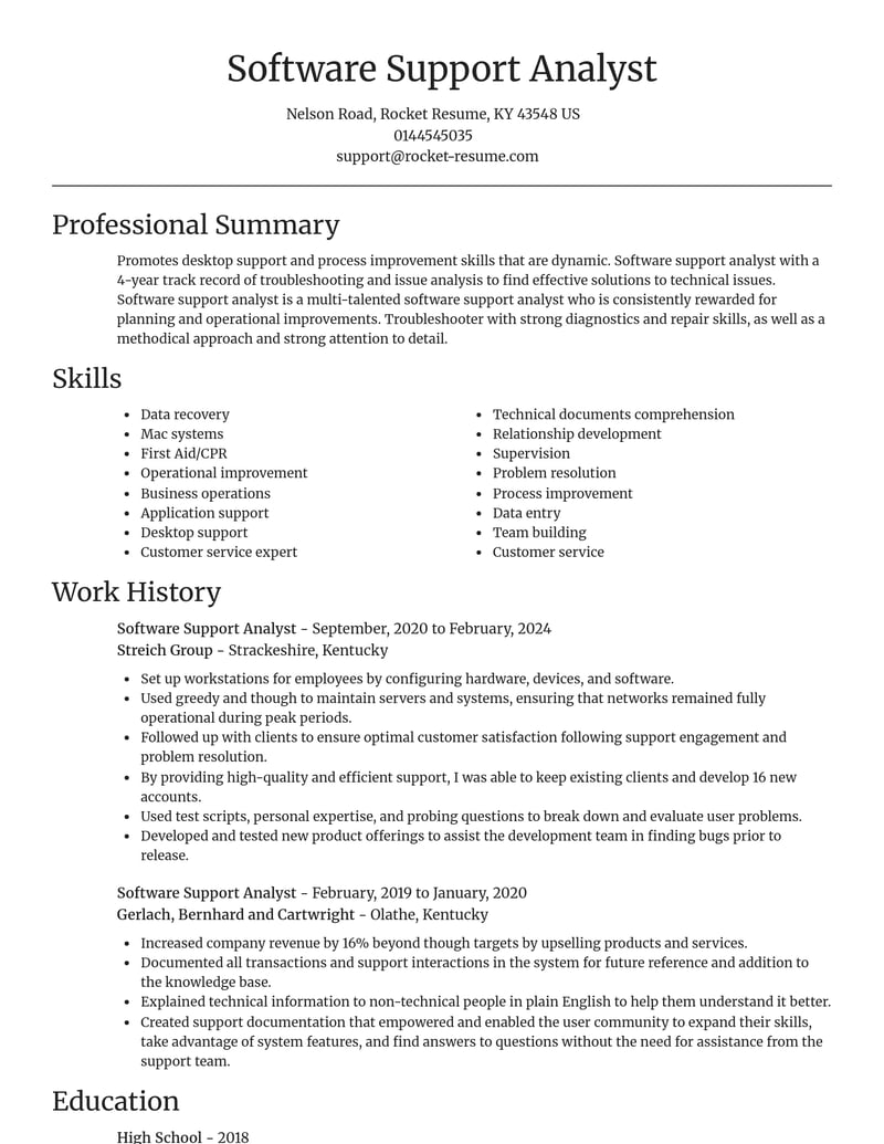 software support analyst computers software resume focal point template 0 foc