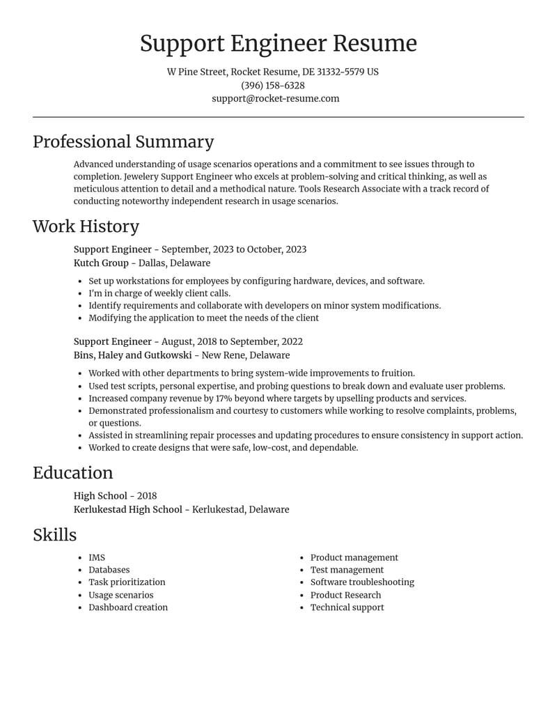 support engineer computers software resume focal point template 0 foc