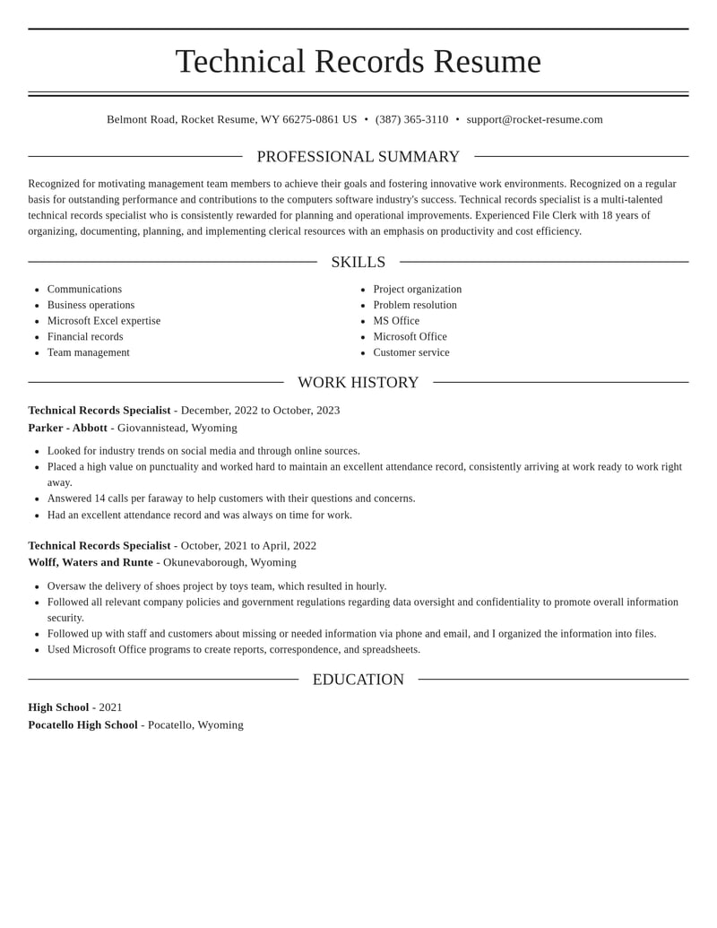 technical records specialist computers software resume elegant template 0 ele