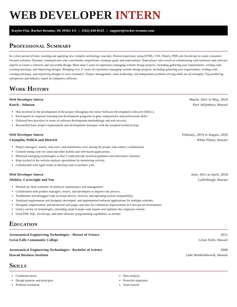 web developer intern computers software resume exquisite template 0 exq