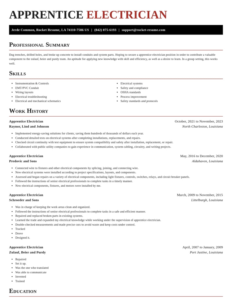 apprentice electrician construction resume exquisite template 1 exq