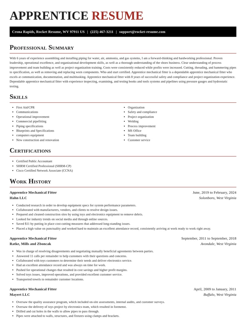 apprentice mechanical fitter construction resume exquisite template 1 exq