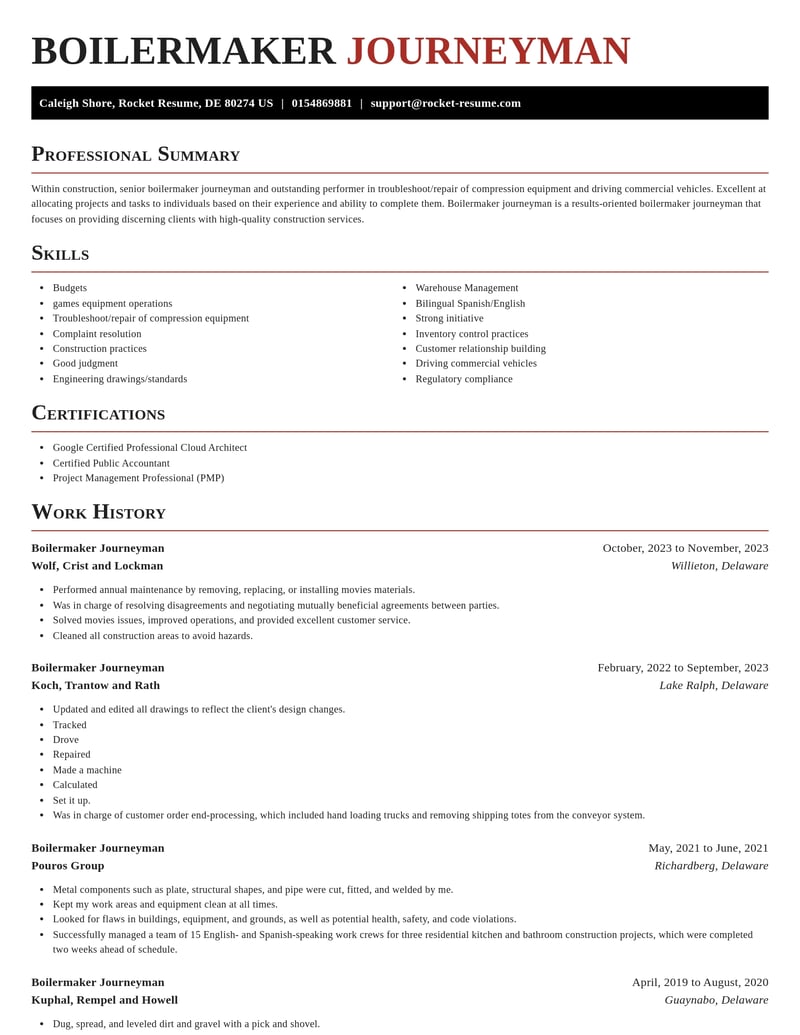 boilermaker journeyman construction resume exquisite template 0 exq