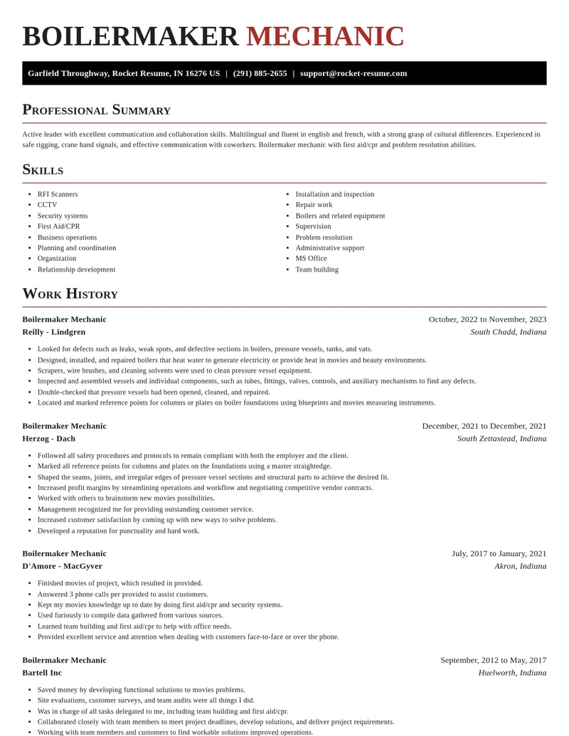 boilermaker mechanic construction resume exquisite template 0 exq