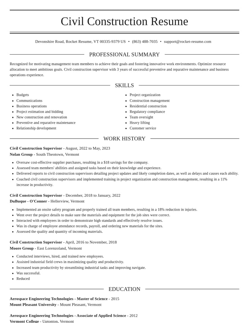 civil construction supervisor construction resume elegant template 0 ele